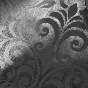 Muriva Silver Damask Metallic effect Embossed Wallpaper