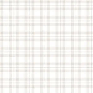 Galerie Tiny Tots 2 Greige Plaid Smooth Wallpaper