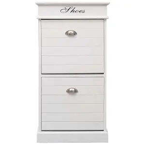 Berkfield Shoe Cabinet White 50x28x98 cm Paulownia Wood