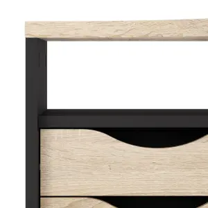 Function Plus Corner Desk 2 Drawers Black Matt and Oak