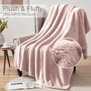 Makilah Sherpa Fleece Throw Fur  Blanket Pink / 200cm H x 150cm W