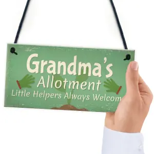 Red Ocean Garden Sign Grandma's Allotment Shed SummerHouse Hanging Plaque Nan Nanny Gifts For Her