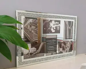 Deenz Crushed Jewel Crystals Photo Frame Silver Mirrored Diamante Picture Frame (6 Picture Frame)