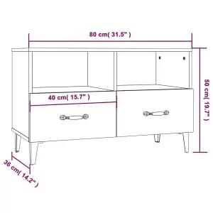 vidaXL TV Cabinet Grey Sonoma 80x36x50 cm Engineered Wood