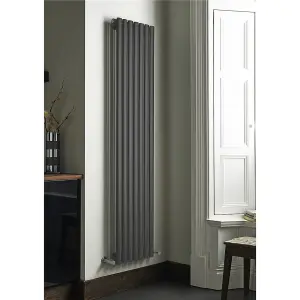 1600mm (H) x 420mm (W) - Anthracite Vertical Radiator (Paris) - DOUBLE Panel - (1.6m x 0.42m) - Depth 79mm