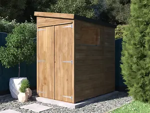 Dunster House Garden Shed 1.2 m x 1.8m Wooden Outdoor Storage Overlord Pent Roof No Window