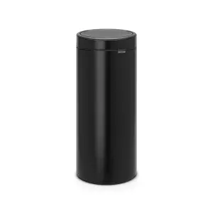 Brabantia Touch Tall Matt Black Metal Bin - 30L Freestanding