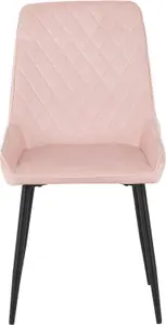 Avery LUXE Baby Pink Velvet Dining Chair x2 Velvet Fabric Priced per Pair