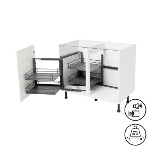 GoodHome Anthracite Soft-open Left outward Pull-out storage, (H)639mm (W)855mm