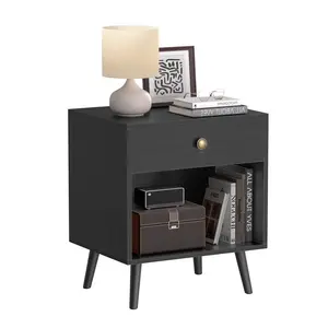 Monterey 1 Drawer Bedside Table Black