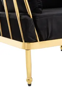 Novo Chair With Gold Finish Tapered Arms