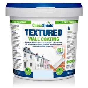 Smartseal Wall Coating Textured (Frosted Blue), Waterproof 15 years, Brickwork, Stone, Concrete and Render, Breathable, 10kg