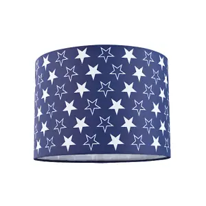 White Stars Children's/Kids Blue Cotton Fabric Bedroom Lamp or Pendant Shade