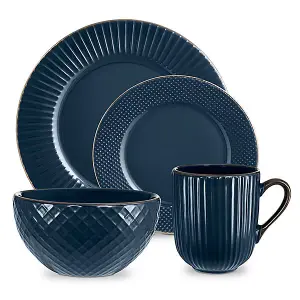 Tower Empire 16 Piece Dinnerware Set Midnight Blue