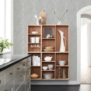 Fine Decor FD25333 Laminated Plywood Wallpaper, Grey