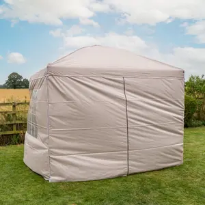 Rapid Pop Up Compact 3x3 Gazebo With Sides Beige