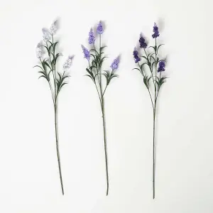 Homescapes Artificial Lavander Spray Single Stem Set of 3, 68cm