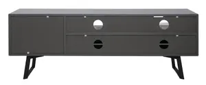 Carbon TV-Stand with 1 Flap and 1 Door Grey