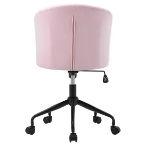 Pink Velvet Swivel Ergonomic Home Office Chair