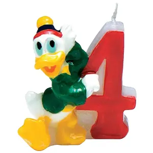 Disney Number Donald Duck 4th Birthday Candle Multicoloured (One Size)