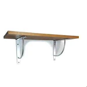 Solid Pine Rustical Shelf Medium Oak with LUK05 Bracket 25x110cm