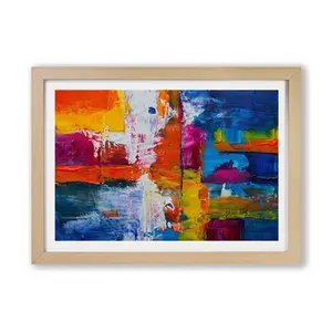 Abstract Vol.443 by S.Johnson - Single Picture Frame Painting Oak / 24cm H x 33cm W x 2cm D