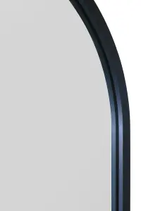 MirrorOutlet Arcus - Black Metal Framed Arched Wall Mirror 47" X 23.5" (120CM X 60CM)