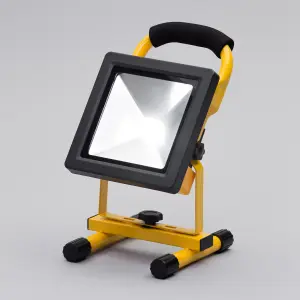 Litecraft Black and Yellow Industrial Slimline Outdoor 20W Battery Operated LED Work Light