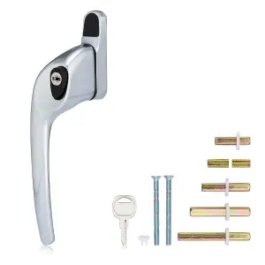 XFORT Cranked Left Window Handle Installation Kit in Polished Chrome