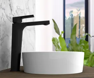 Hommix Rubineta Modena-18/D Black & Rose Gold Basin Tap