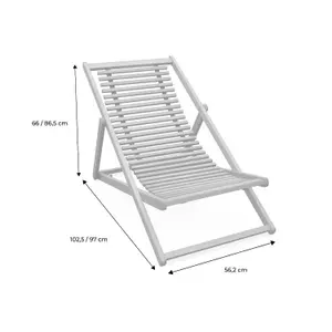 sweeek. Pair of slatted wooden deck chairs Bilbao Natural 102x56x86 cm