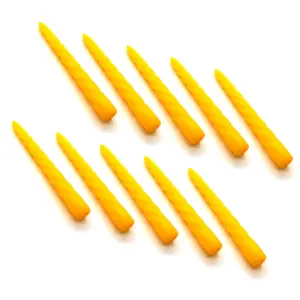 Tapered Dinner Candles, Table Spiral Candles, Pack of 10, Decorative Household Candles, Up to 7 Hours, 23 cm / 9" (Yellow)