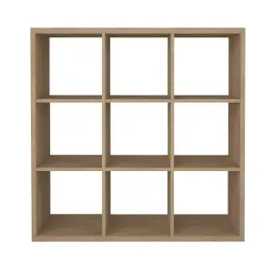 GoodHome Mixxit Natural oak effect Freestanding 9 shelf Cube Shelving unit, (H)1080mm (W)1081mm