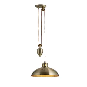 Anson Lighting Nakuru 1lt  Antique brass plate Ceiling pendant