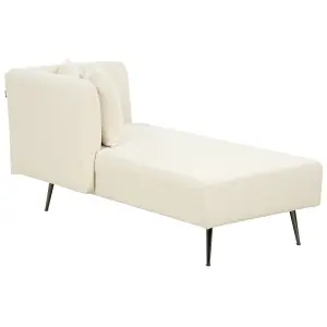 Right Hand Boucle Chaise Lounge White RIOM