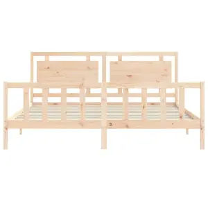 Berkfield Bed Frame with Headboard 200x200 cm Solid Wood