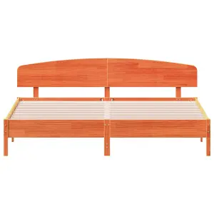 Berkfield Bed Frame without Mattress Wax Brown 200x200 cm Solid Wood Pine