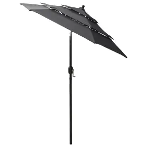 Berkfield 3-Tier Parasol with Aluminium Pole Anthracite 2 m