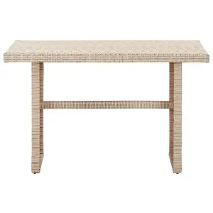 Berkfield Garden Table Beige 110x60x67 cm Poly Rattan