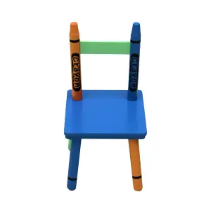 Oypla Childrens Wooden Crayon Table and Chairs Set Kids Room Furniture