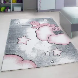 Pink Baby Bear Stars Rug - Kids - 160x230cm