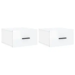 Berkfield Wall-mounted Bedside Cabinets 2 pcs High Gloss White 35x35x20 cm