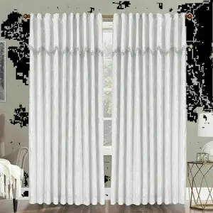 Dianelly Polyester Room Darkening Pinch Pleat Curtain Pair Cream/White / 228cm Width x 228cm Drop