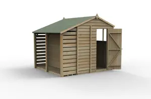 4LIFE Apex Shed 6x8 - Single Door - 2 Windows -  With Lean-To