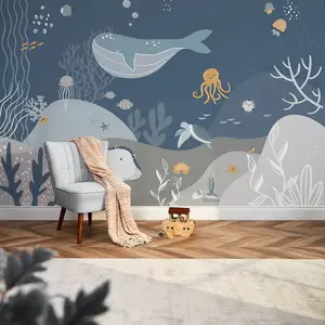 Under The Sea Mural In Deep Blue (350cm x 240cm)