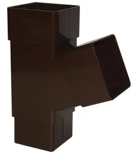 FloPlast Brown Square 67.5° Gutter branch, (Dia)65mm