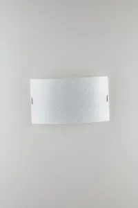 Luminosa Vector Decorative Flush Ceiling Light, Glossy White Glass, E27