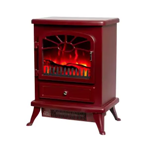 Focal Point ES 2000 1.8kW Gloss Burgundy Electric Stove (H)540mm (W)430mm