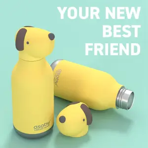 Stainless Steel Doggie Bestie Water Bottle with Reusable Flexi Straw 475ml