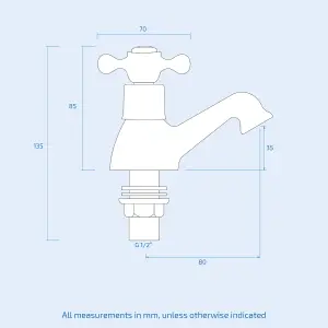 Nes Home Trafford Traditional Cross Head Basin Hot & Cold Tap Pair & Waste Chrome